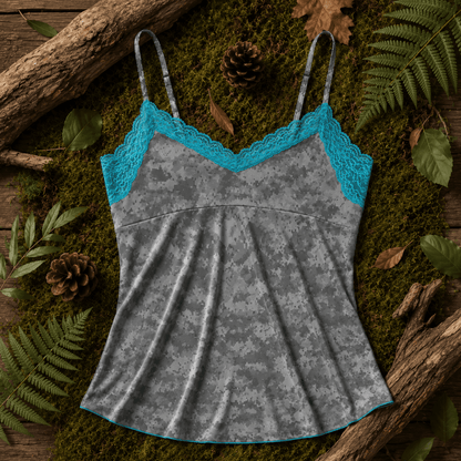 Women's Camo Lace Camisole - Envision Black Hunting Lingerie - Wilderness Dreams - A-1 Thread Vault
