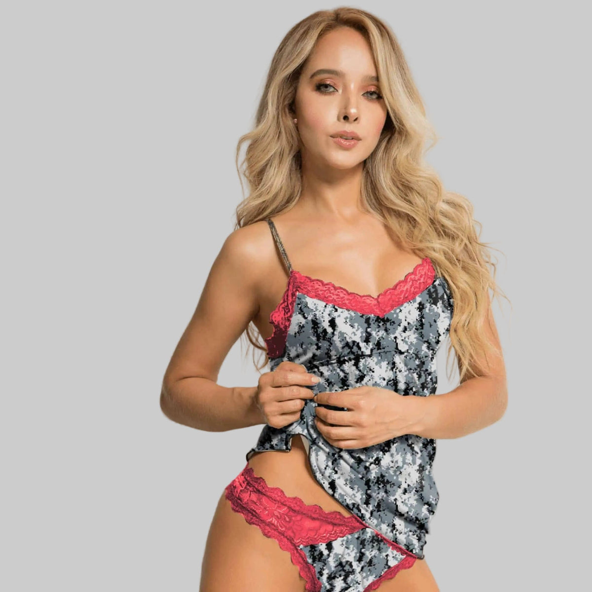 Women's Camo Lace Camisole - Envision Black Hunting Lingerie - Wilderness Dreams - A-1 Thread Vault