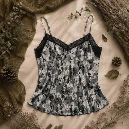 Women's Camo Lace Camisole - Envision Black Hunting Lingerie - Wilderness Dreams - A-1 Thread Vault