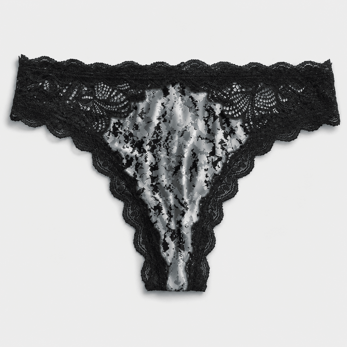 Women's Camo Lace Thong - Envision Black Hunting Underwear - Wilderness Dreams - A-1 Thread Vault