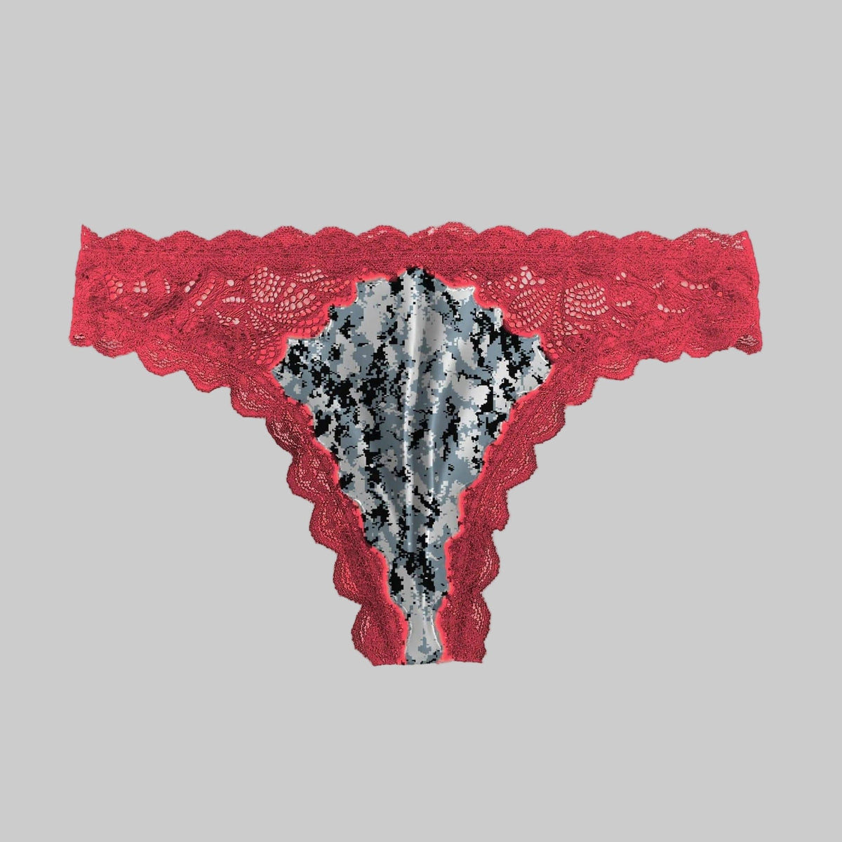 Women's Camo Lace Thong - Envision Red Hunting Underwear - Wilderness Dreams - A-1 Thread Vault
