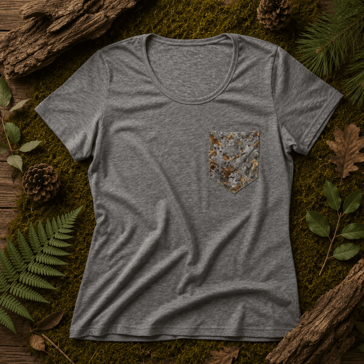 Women's Camo Pocket T-Shirt - King's Camo Hunting Tee - Wilderness Dreams - A-1 Thread Vault