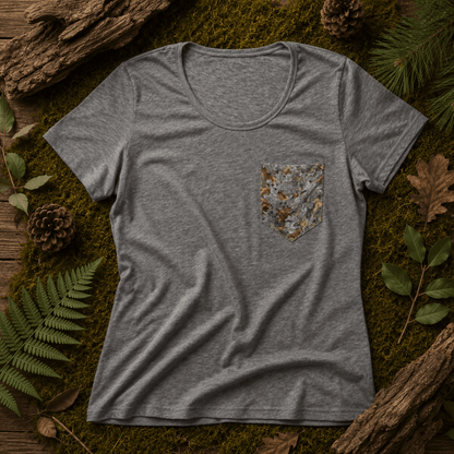 Women's Camo Pocket T-Shirt - King's Camo Hunting Tee - Wilderness Dreams - A-1 Thread Vault