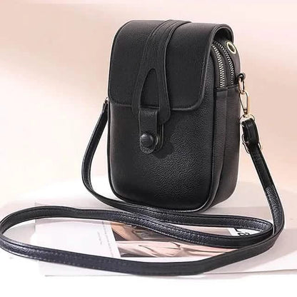 Women's Crossbody Leather Solid Color Plain Bag Wallet - A-1 Thread Vault