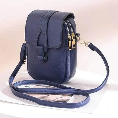 Women's Crossbody Leather Solid Color Plain Bag Wallet - A-1 Thread Vault