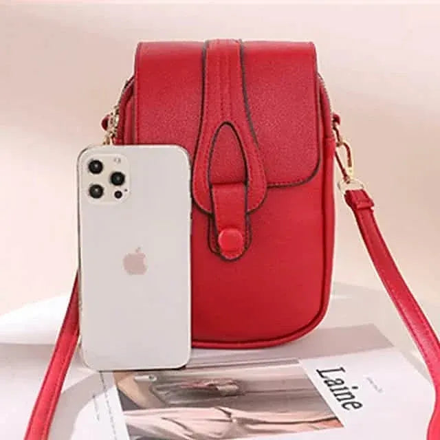 Women's Crossbody Leather Solid Color Plain Bag Wallet - A-1 Thread Vault