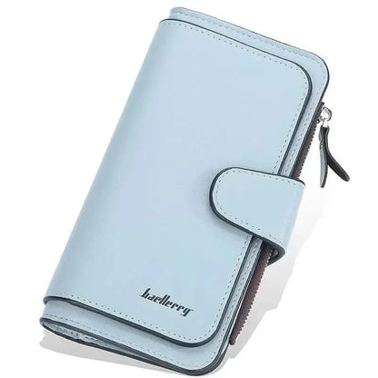Women's Fashion Faux Leather Wallet with Card Slots & ID Window - A-1 Thread Vault