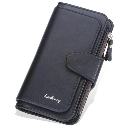 Women's Fashion Faux Leather Wallet with Card Slots & ID Window - A-1 Thread Vault