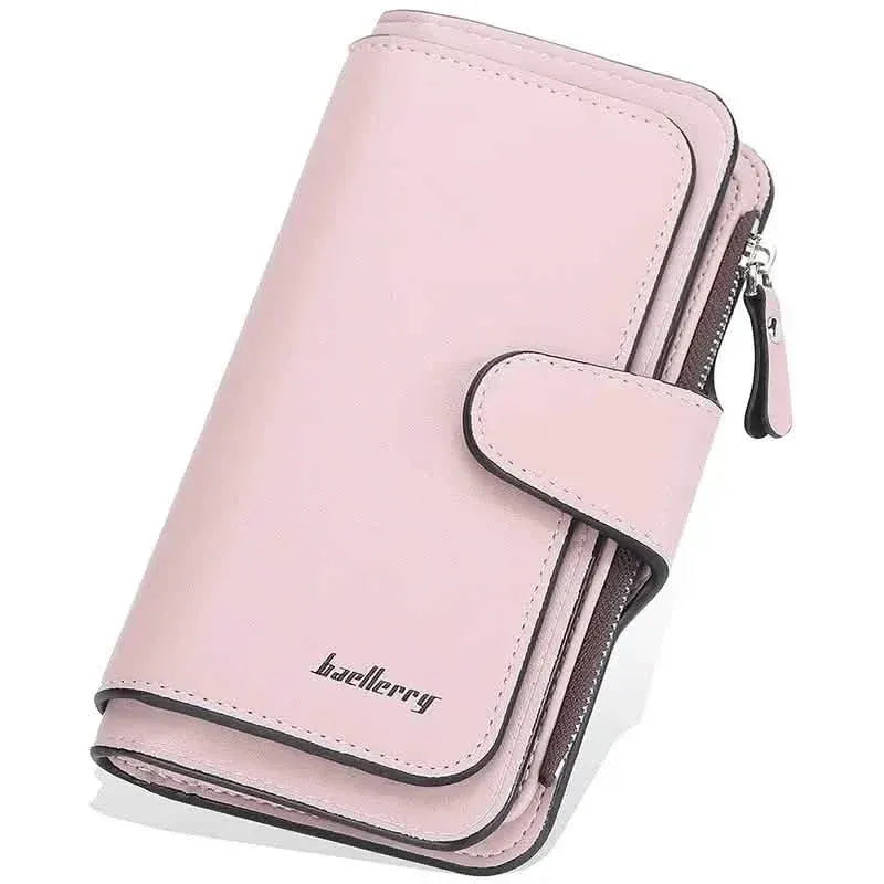 Women's Fashion Faux Leather Wallet with Card Slots & ID Window - A-1 Thread Vault