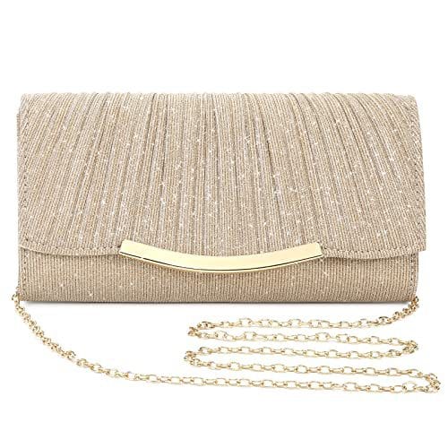 Women's Glitter Pleated Evening Clutch(MAC428) - A-1 Thread Vault