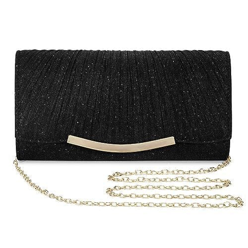 Women's Glitter Pleated Evening Clutch(MAC428) - A-1 Thread Vault