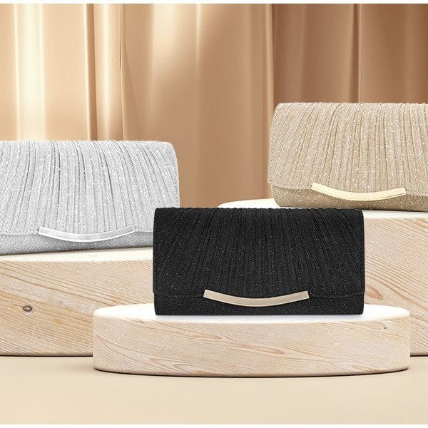 Women's Glitter Pleated Evening Clutch(MAC428) - A-1 Thread Vault