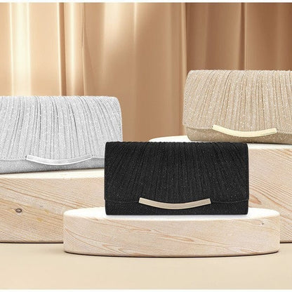 Women's Glitter Pleated Evening Clutch(MAC428) - A-1 Thread Vault