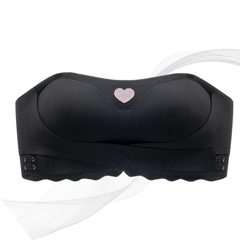 Women's Invisible Strapless Bra Front Buckle Design Anti-Slip Small Chest Gathering Markless All-match Beautiful Underwear - A-1 Thread Vault