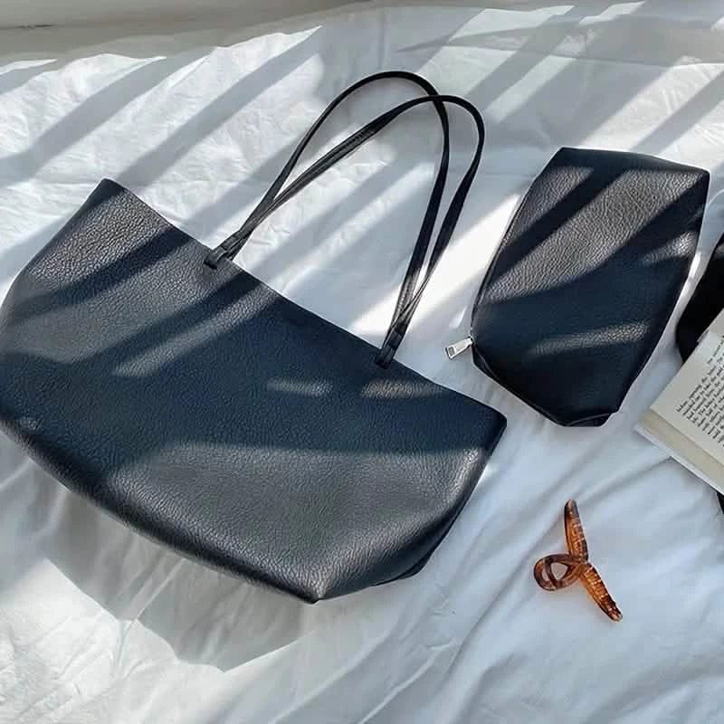 Women's Large Totes PU Leather Shoulder Bag Soft Purse Hobo Handbag Casual Top Handle Bag For Travel Work - A-1 Thread Vault