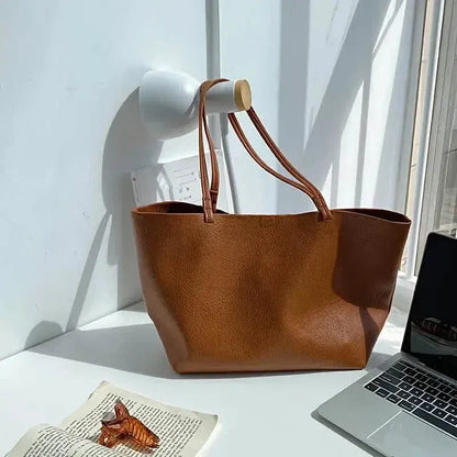 Women's Large Totes PU Leather Shoulder Bag Soft Purse Hobo Handbag Casual Top Handle Bag For Travel Work - A-1 Thread Vault
