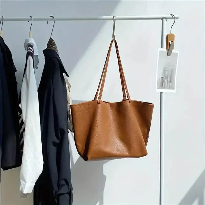 Women's Large Totes PU Leather Shoulder Bag Soft Purse Hobo Handbag Casual Top Handle Bag For Travel Work - A-1 Thread Vault