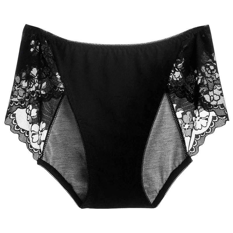 Women's Leak Proof Menstrual Panties lace Breathable SexysWaterproof Mid Waist Physiological Period Seamless Underwear - A-1 Thread Vault