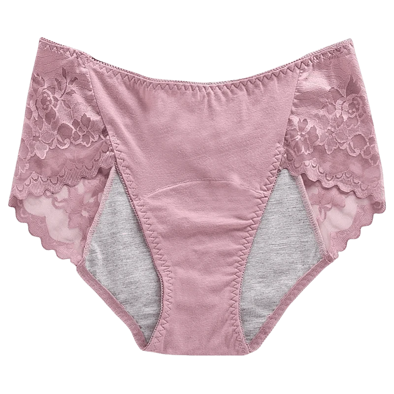 Women's Leak Proof Menstrual Panties lace Breathable SexysWaterproof Mid Waist Physiological Period Seamless Underwear - A-1 Thread Vault
