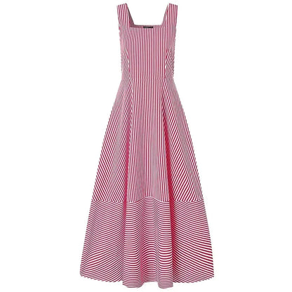 Women's Long A Line Striped Maxi Dress - A-1 Thread Vault
