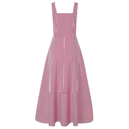 Women's Long A Line Striped Maxi Dress - A-1 Thread Vault