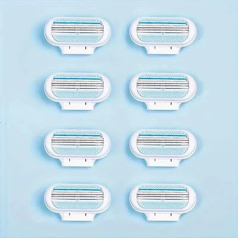 Women's Manual Hair Removal Tool, 1 Handle + 8 Blades, 3-layer Stainless Steel Blades, Non Slip Handle - A-1 Thread Vault