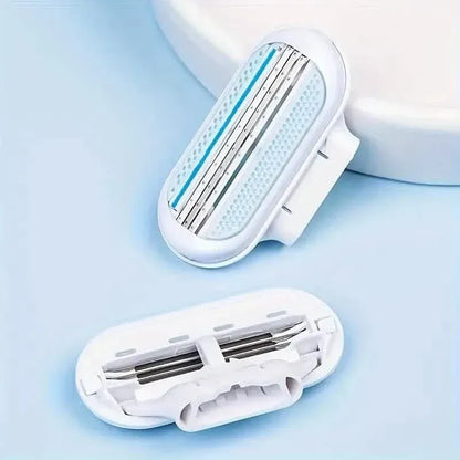 Women's Manual Hair Removal Tool, 1 Handle + 8 Blades, 3-layer Stainless Steel Blades, Non Slip Handle - A-1 Thread Vault