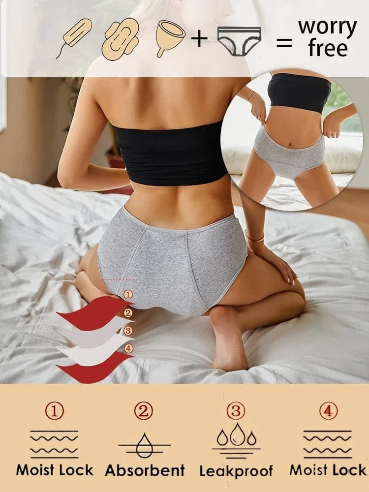 Women's Menstrual Panties Low Waisted 5-layer Physiological Periods Pants Ultra Intimates Female Underwear Breathable Lingerie - A-1 Thread Vault