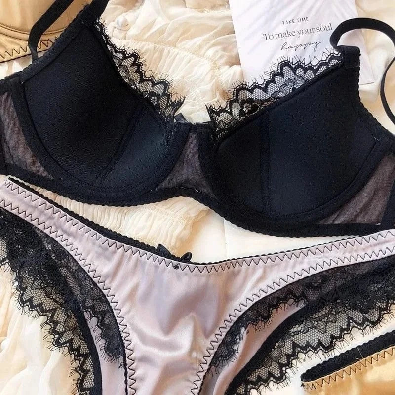 Women'S New Sexy Underwear Night Push Up Gathered Mesh Lace Erotic Sexy Home Bra Set Home Outfits - A-1 Thread Vault