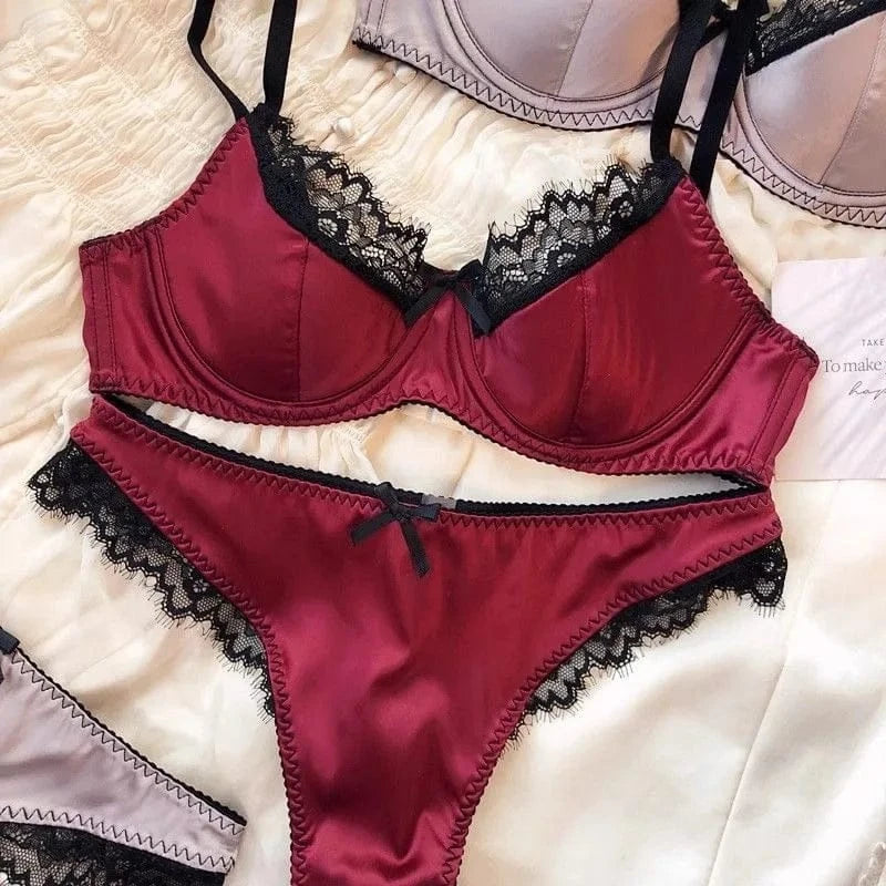 Women'S New Sexy Underwear Night Push Up Gathered Mesh Lace Erotic Sexy Home Bra Set Home Outfits - A-1 Thread Vault