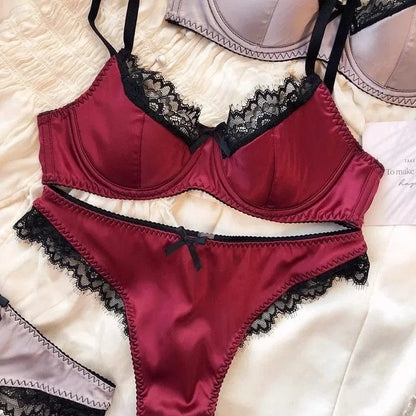 Women'S New Sexy Underwear Night Push Up Gathered Mesh Lace Erotic Sexy Home Bra Set Home Outfits - A-1 Thread Vault