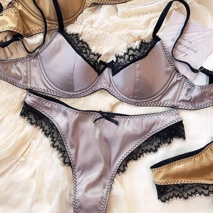 Women'S New Sexy Underwear Night Push Up Gathered Mesh Lace Erotic Sexy Home Bra Set Home Outfits - A-1 Thread Vault