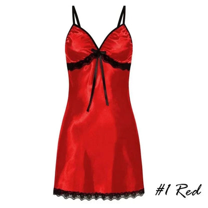 Women's Nightgown Sexy Sleepwear Silk Satin Nightwear Slip Dress Sleeveless Pajamas Sleepwear Plus Size Nightwear Comfortable - A-1 Thread Vault