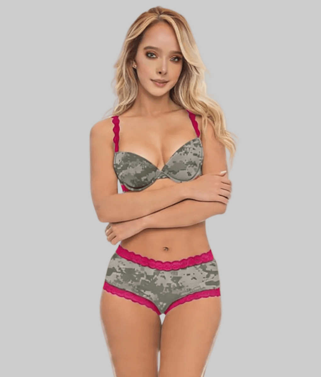Women's Pink Camo Hunting Boyshort Panty - Atlas Fuchsia Underwear - Wilderness Dreams - A-1 Thread Vault