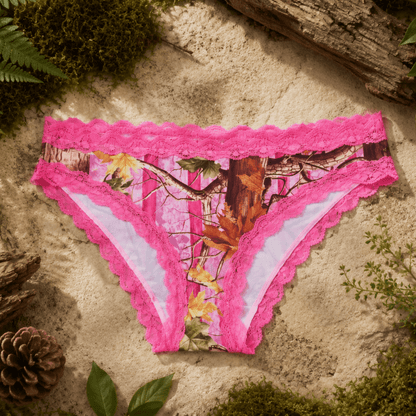 Women's Pink Camo Stretch Panty - PinkWoods Hunting Underwear - Wilderness Dreams - A-1 Thread Vault