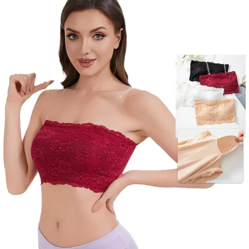 Women's Plus Size Body Shaping Underwear Strapless Sexy Lace Bra Comfortable Breathable Sports Bra - A-1 Thread Vault