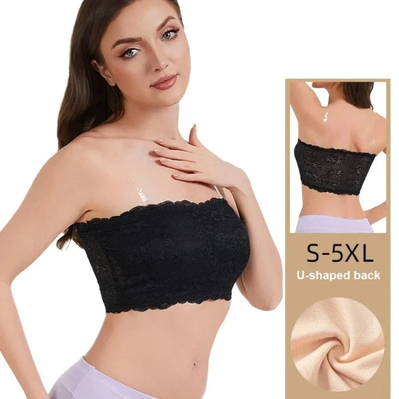 Women's Plus Size Body Shaping Underwear Strapless Sexy Lace Bra Comfortable Breathable Sports Bra - A-1 Thread Vault