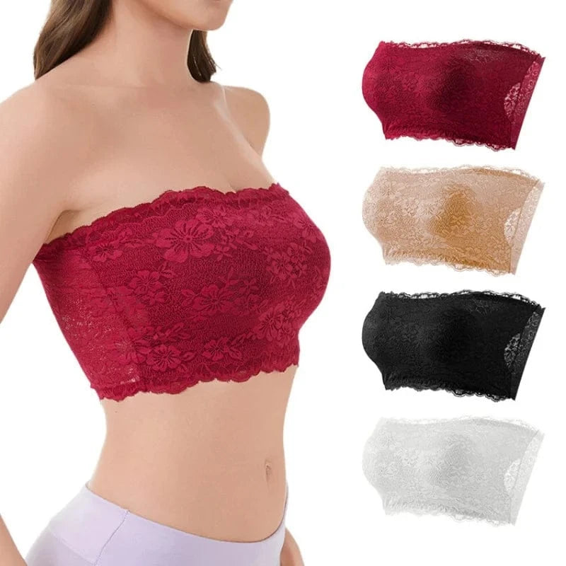 Women's Plus Size Body Shaping Underwear Strapless Sexy Lace Bra Comfortable Breathable Sports Bra - A-1 Thread Vault