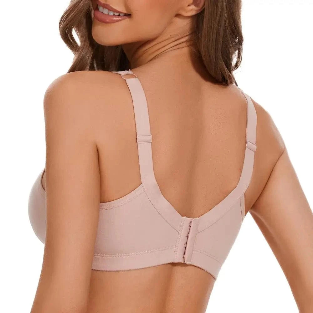Women's Plus Size Floral Lace Cotton Bra Wire-Free Non-Foam Comfort Wide Straps Full Coverage Sleep Underwear Soft & Breathable - A-1 Thread Vault