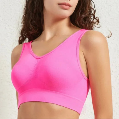 Women's S-5XL Seamless Bra Push-Up Sports Bra Non-wire Crop Tops Solid Color Sexy Lingerie No Pads Breathable Female Brassiere - A-1 Thread Vault
