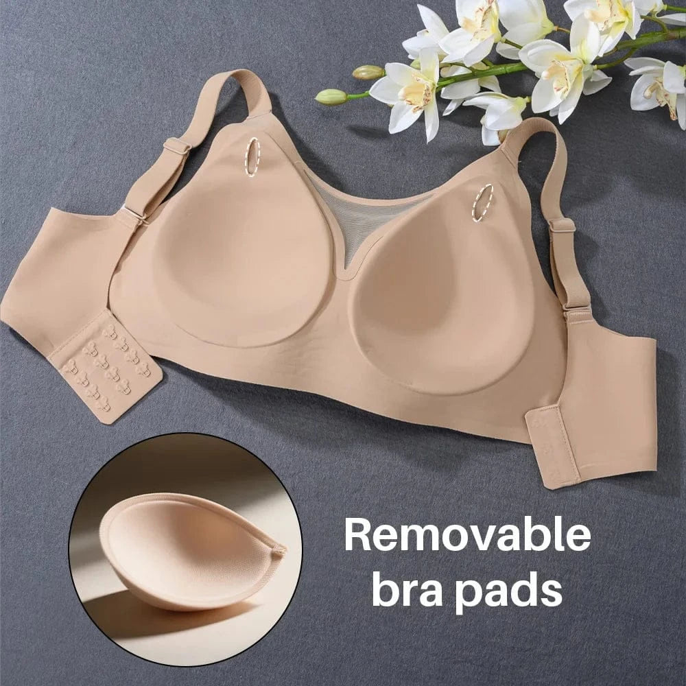 Women's Seamless Bras Ladies Thin Style Soft Removeable Pads Bra Wireless Underwear Comfortable Lingerie 3 Rows Adjustable Strap - A-1 Thread Vault