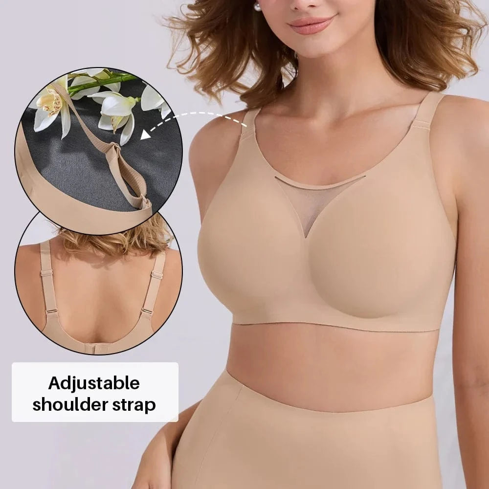 Women's Seamless Bras Ladies Thin Style Soft Removeable Pads Bra Wireless Underwear Comfortable Lingerie 3 Rows Adjustable Strap - A-1 Thread Vault
