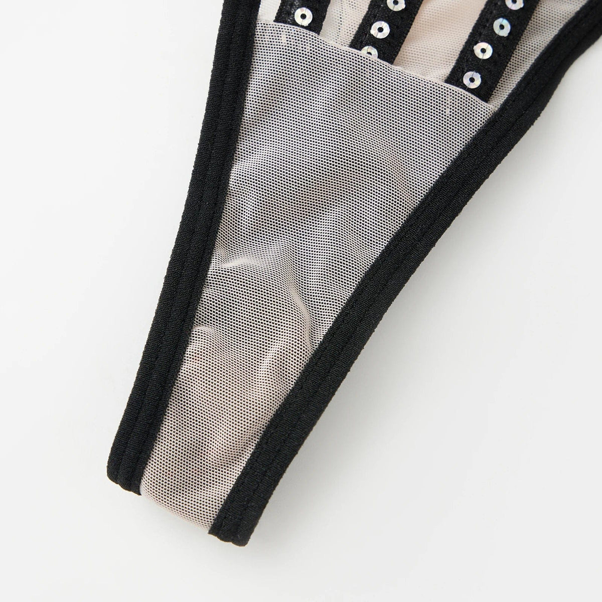 Women's Sequin Mesh Bodysuit Slim See Through Spaghetti Strap Backless Bodysuit Lingerie Sexy Body Top - A-1 Thread Vault