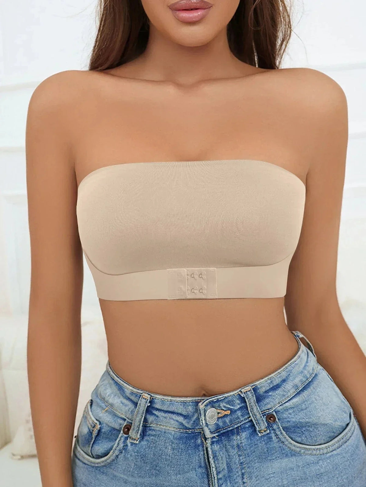 Women's Strapless No Padding Seamless Front Button Bra Comfortable Smooth Underwear - A-1 Thread Vault