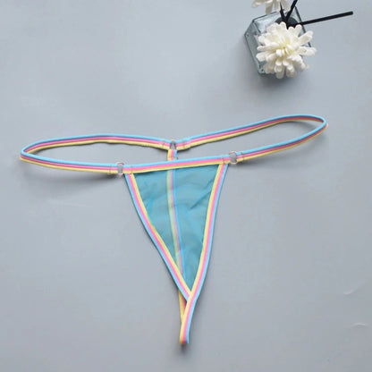 Women's thongs sexy and sexy candy colored super mini bikini couple game tempting women's underwear - A-1 Thread Vault