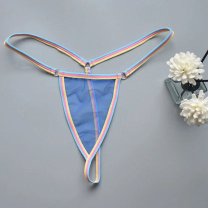 Women's thongs sexy and sexy candy colored super mini bikini couple game tempting women's underwear - A-1 Thread Vault