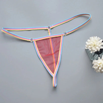 Women's thongs sexy and sexy candy colored super mini bikini couple game tempting women's underwear - A-1 Thread Vault