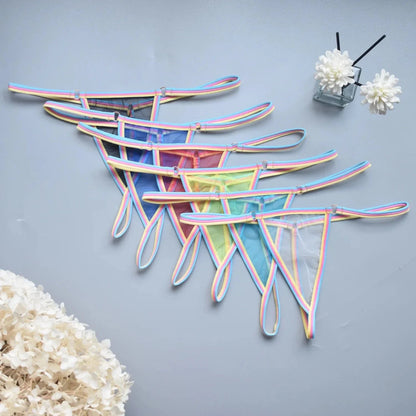 Women's thongs sexy and sexy candy colored super mini bikini couple game tempting women's underwear - A-1 Thread Vault