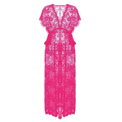Women's Underwear Gowns Night Dress Lace Robe Wedding Gowns Women's Sleepwear Sexy Robe Floral Nightgown Long - A-1 Thread Vault