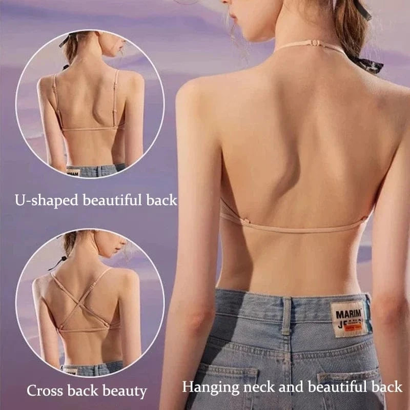 Women Seamless Bras Deep V Neck Brassiere Adjustable Straps Underwear Wireless Push Up Bralette Female Sleeping Soft Lingerie - A-1 Thread Vault